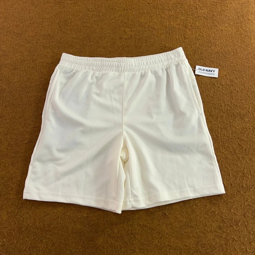 Old Navy Boys XL (14-16) White Go-Dry Mesh Active Athletic Shorts NWT